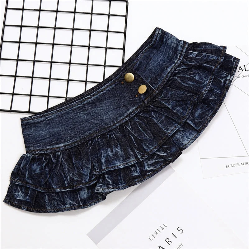 Button Down Denim Skirts for Casual -ultra short denim skirt  yv50345