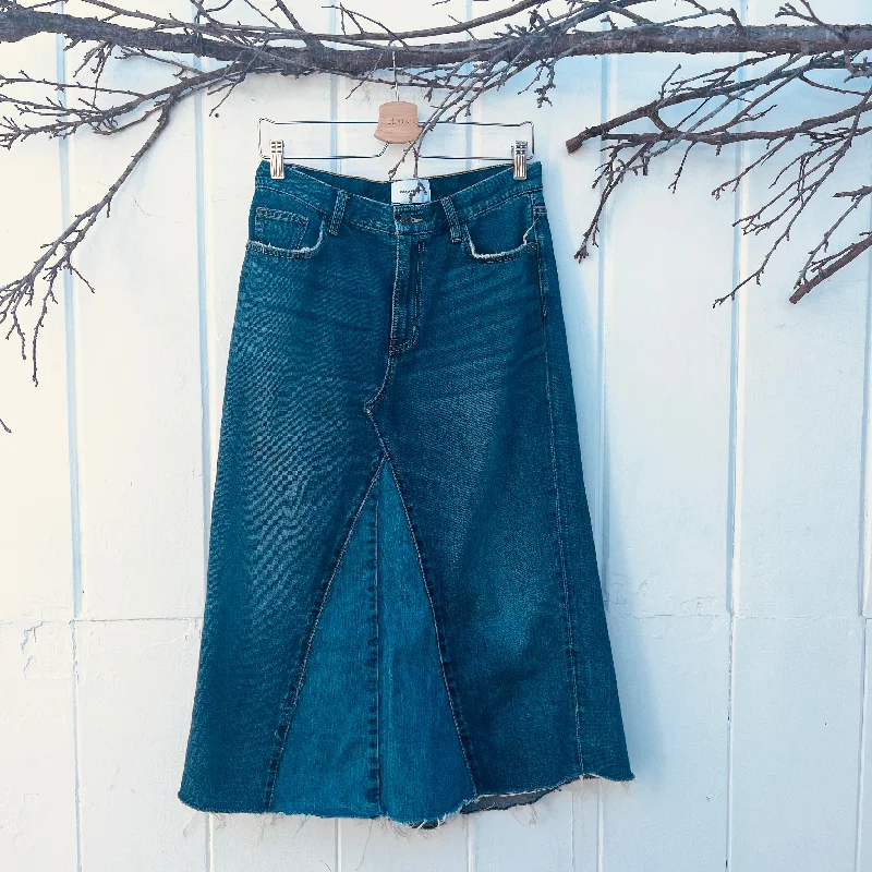 Khaki Denim Skirts for Earthy -VH-DS34 Denim Skirt  4/6