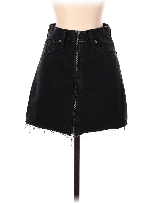 Mid Waist Denim Skirts for Comfort -Denim Skirt