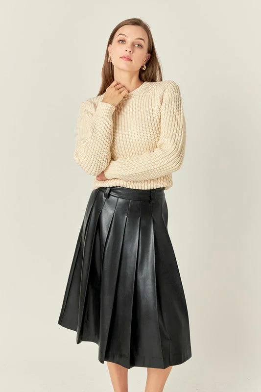 Patterned skirts with bold stripe accents -Penelope Pleated Skirt