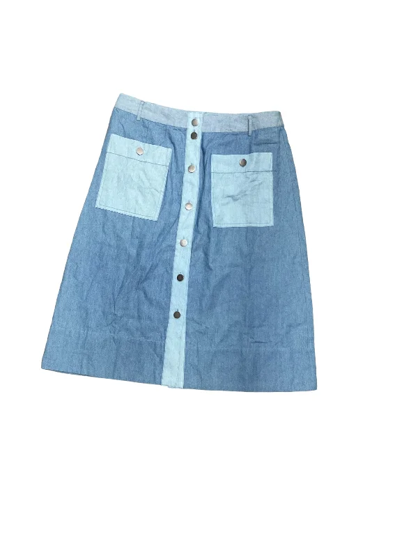 Acid Wash Denim Skirts for Retro -Blue Denim Skirt Designer Rachel Roy, Size 12