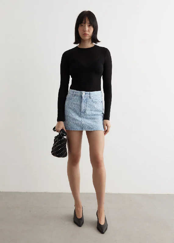 Denim Skirts for Picnics -Jupe Denim Skirt