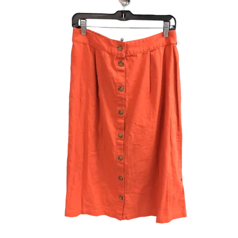 Stretch skirts for curvy figure flattery -Skirt Midi By Morgan Taylor In Orange, Size: L