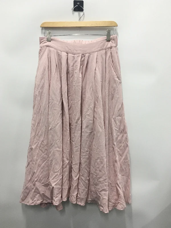 Ruffled skirts with lace trim softness -Skirt Midi By Mable In Pink, Size: L