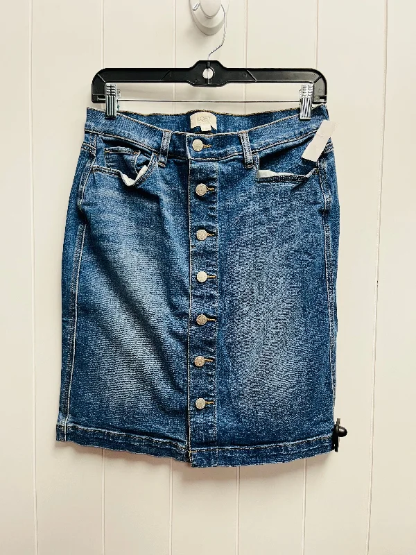 Asymmetrical Denim Skirts for Unique -Blue Denim Skirt Midi Loft, Size 4