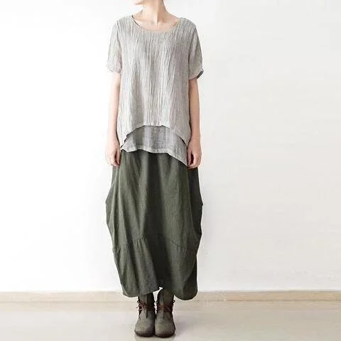 Durable denim skirts for rugged daily wear -Loose Irregular Cut Maxi Skirt