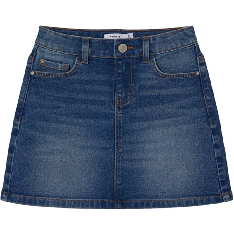 Denim Skirts for Garden Parties -Name it Medium Blue Denim Diana Denim Skirt Noos