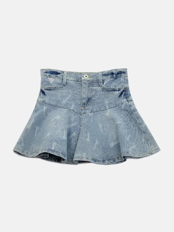 Belted Denim Skirts for Chic -Quin Denim Skirt (7-14)