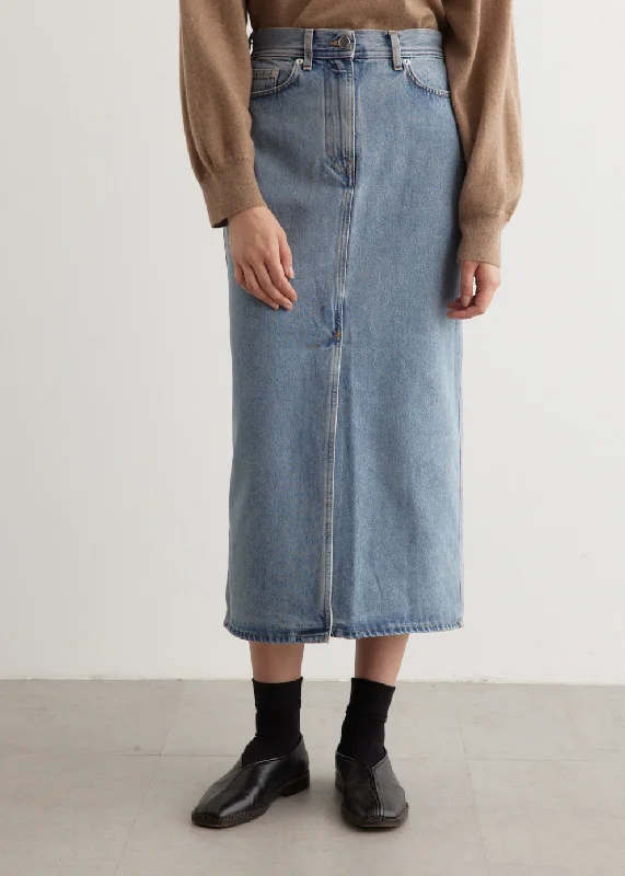 Denim Skirts for Concert Events -Rona Long Denim Skirt