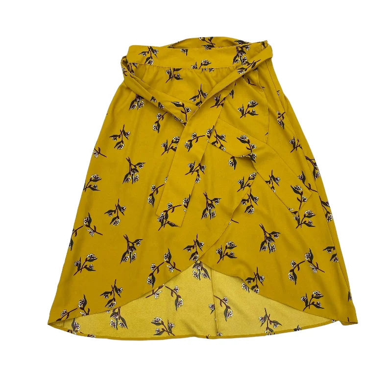 Wrap skirts for adjustable stylish fit -YELLOW SKIRT MIDI by LOFT Size:6