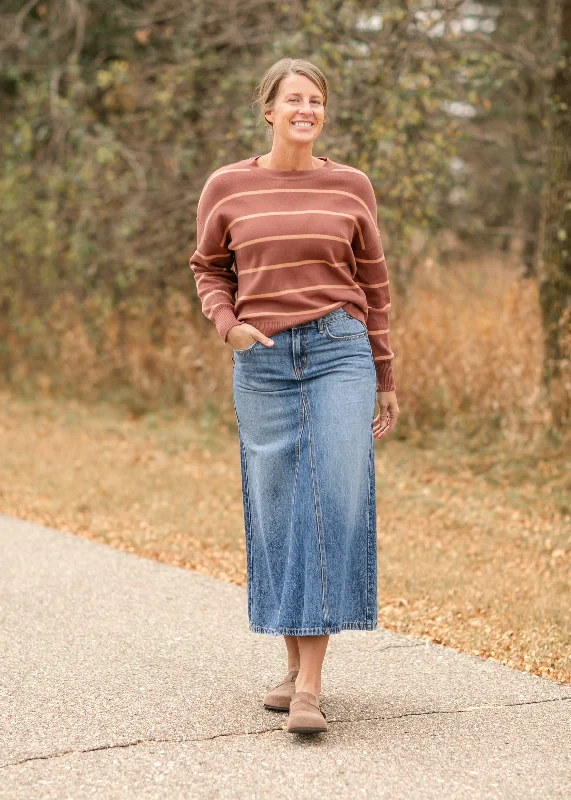 Tall Denim Skirts for Long Legs -Low Rise A-line Denim Skirt