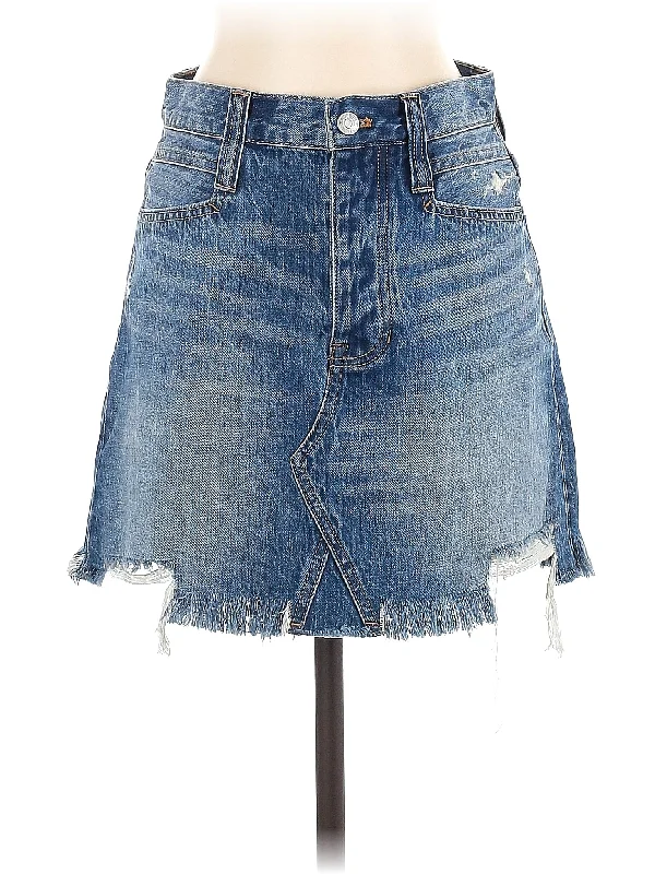 Button Down Denim Skirts for Casual -Denim Skirt