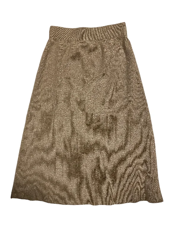 Pleated skirts with delicate pastel tones -Skirt Midi By Banana Republic In Gold, Size: Xs