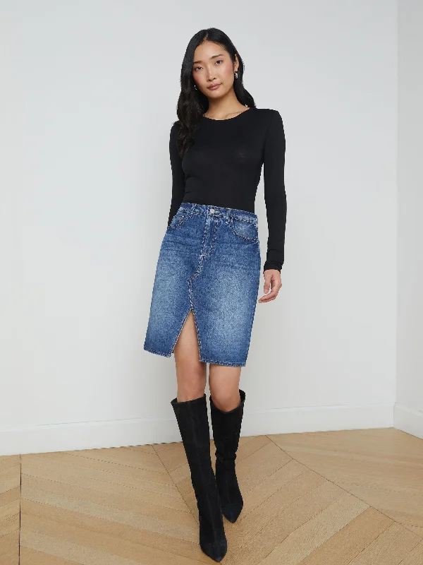 Denim Skirts for Spring Outfits -Tylee Denim Skirt