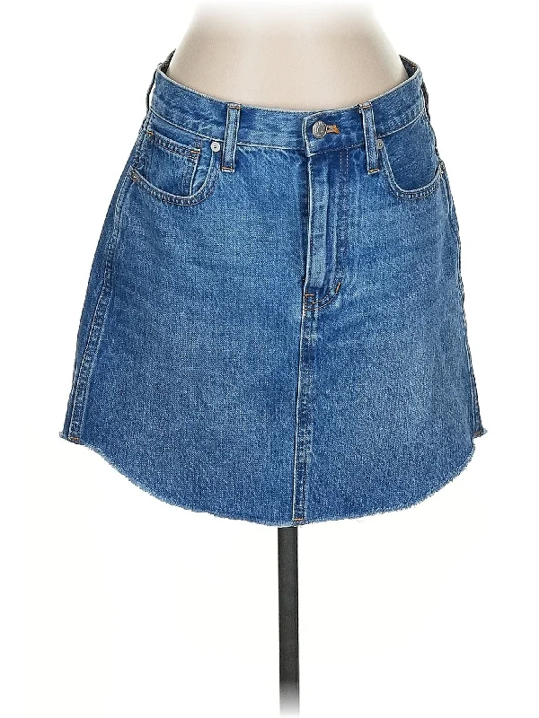 Gray Denim Skirts for Neutral -Denim Skirt