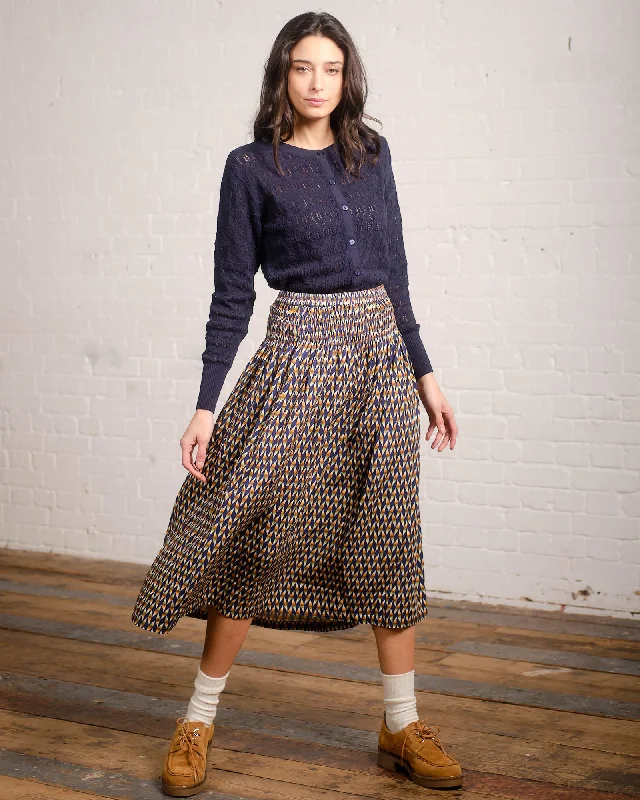 Vintage denim skirts for nostalgic charm -Sherry Skirt in Diamonds Print