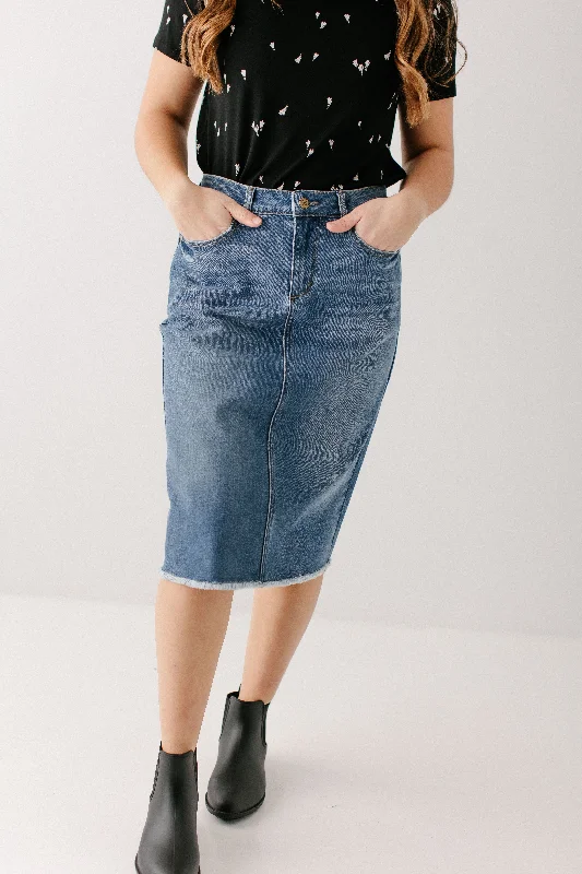 Denim Skirts for Fall Looks -'Nala' Distressed Denim Skirt