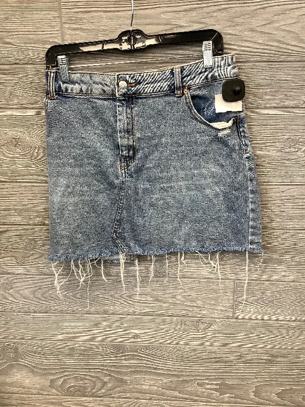 High-waisted denim skirts for cool lift -Skirt Mini & Short By Wild Fable In Blue Denim, Size: 18