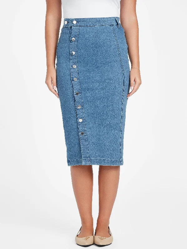 Denim Skirts for Beach Trips -Eco Trish Midi Denim Skirt