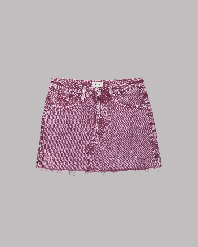 Ruffled Denim Skirts for Girly -The Pink Faded Denim Skirt