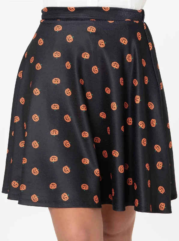 Durable skirts for active lifestyle needs -Smak Parlour Black & Orange Pumpkin Sweet Talk Skirt