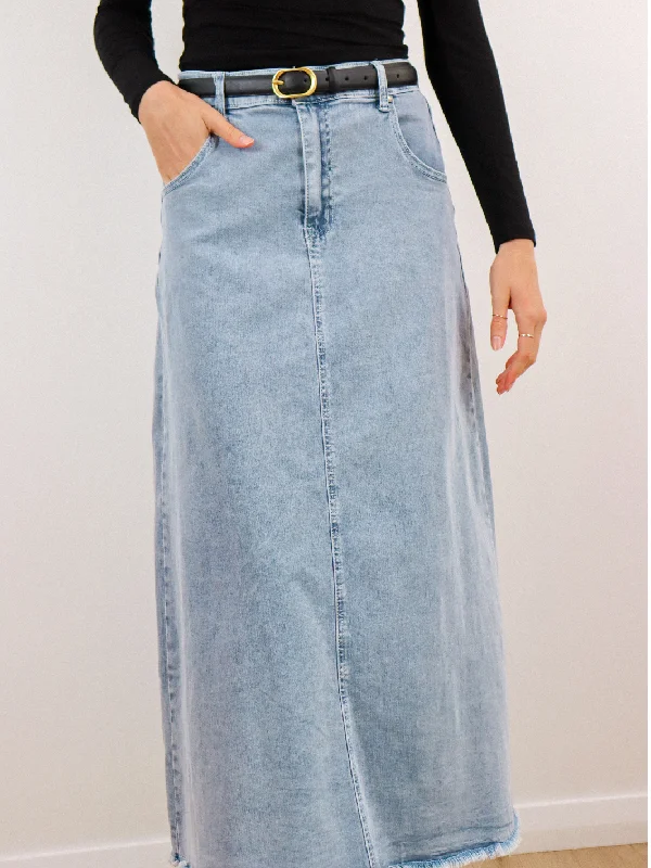 Denim Skirts with Lace for Feminine -FREYA DENIM SKIRT