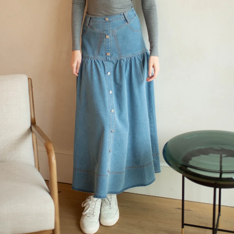 Distressed Denim Skirts for Vintage -Ellie Denim Skirt [Final Sale]