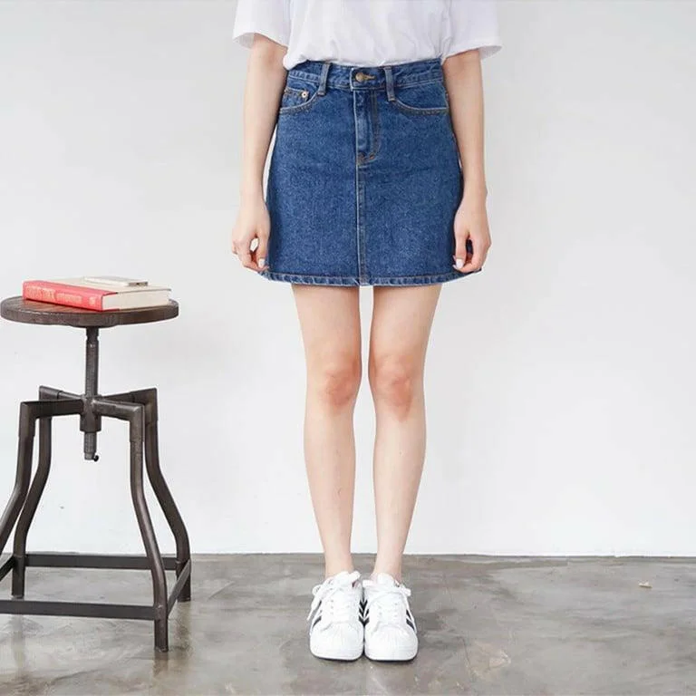 A-line mini skirts for fun flirty looks -Korean High-Waisted Short Skirt