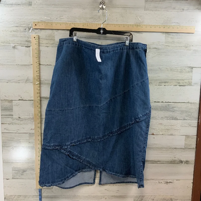 Pencil Denim Skirts for Office -Blue Denim Skirt Midi Cj Banks, Size 24w