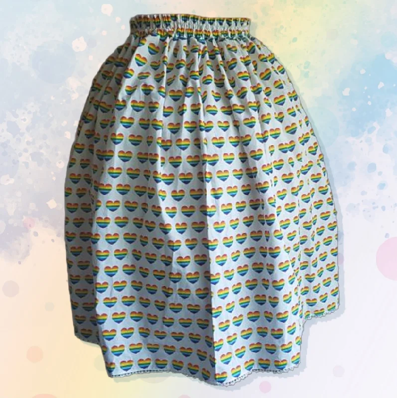 Durable skirts for long-lasting wardrobe staples -Rainbow Hearts Skirt