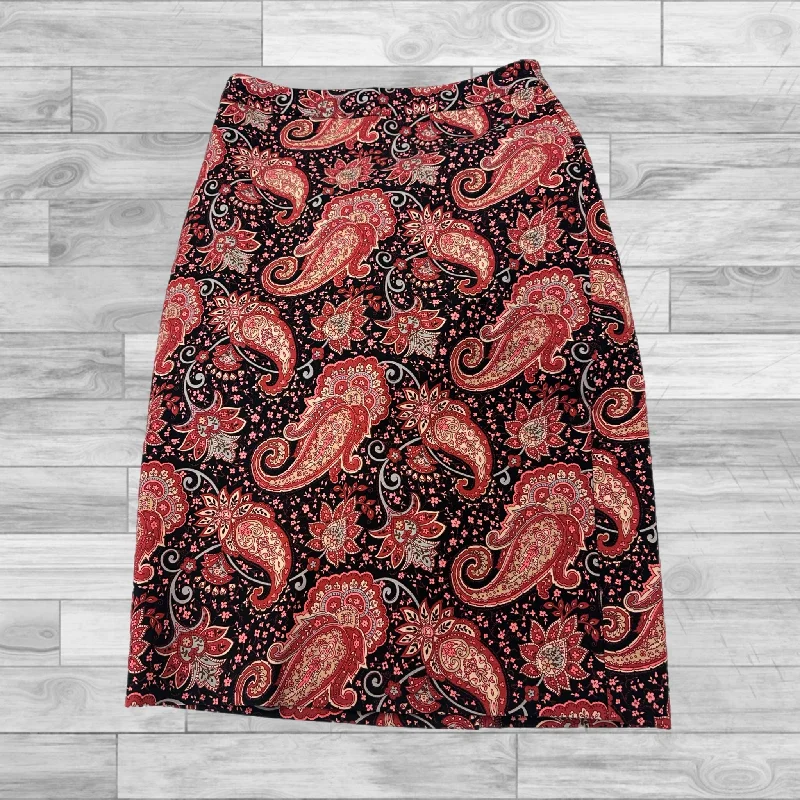 Classic black pencil skirts for office chic -Floral Print Skirt Midi Talbots, Size 6