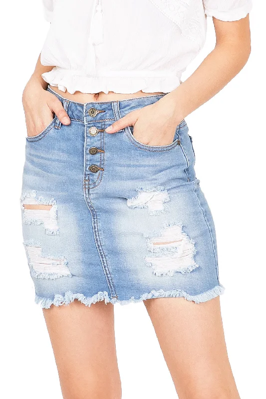 Stiff Denim Skirts for Structured -Deconstructed Denim Skirt