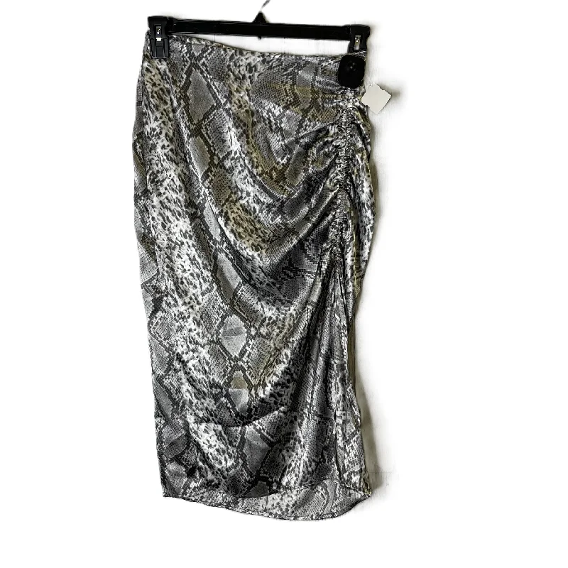 Ruffled skirts for soft romantic appeal -Skirt Midi By Free Press In Snakeskin Print, Size: S