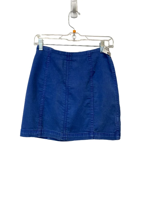 Denim Skirts for Running -Blue Denim Skirt Mini & Short Free People, Size 6